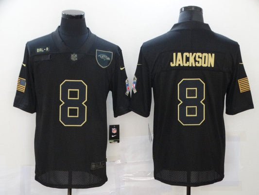 Men's Baltimore Ravens #8 Lamar Jackson Black Game Player Jerseys
