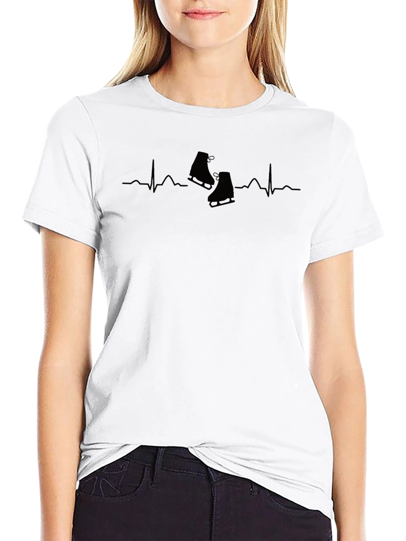 Skating Heartbeat T-Shirt - Black