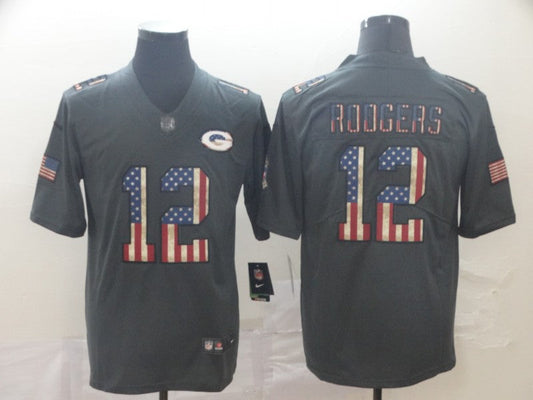 Men's Green Bay Packers #12 Aaron Rodgers Black Game Team Jerseys