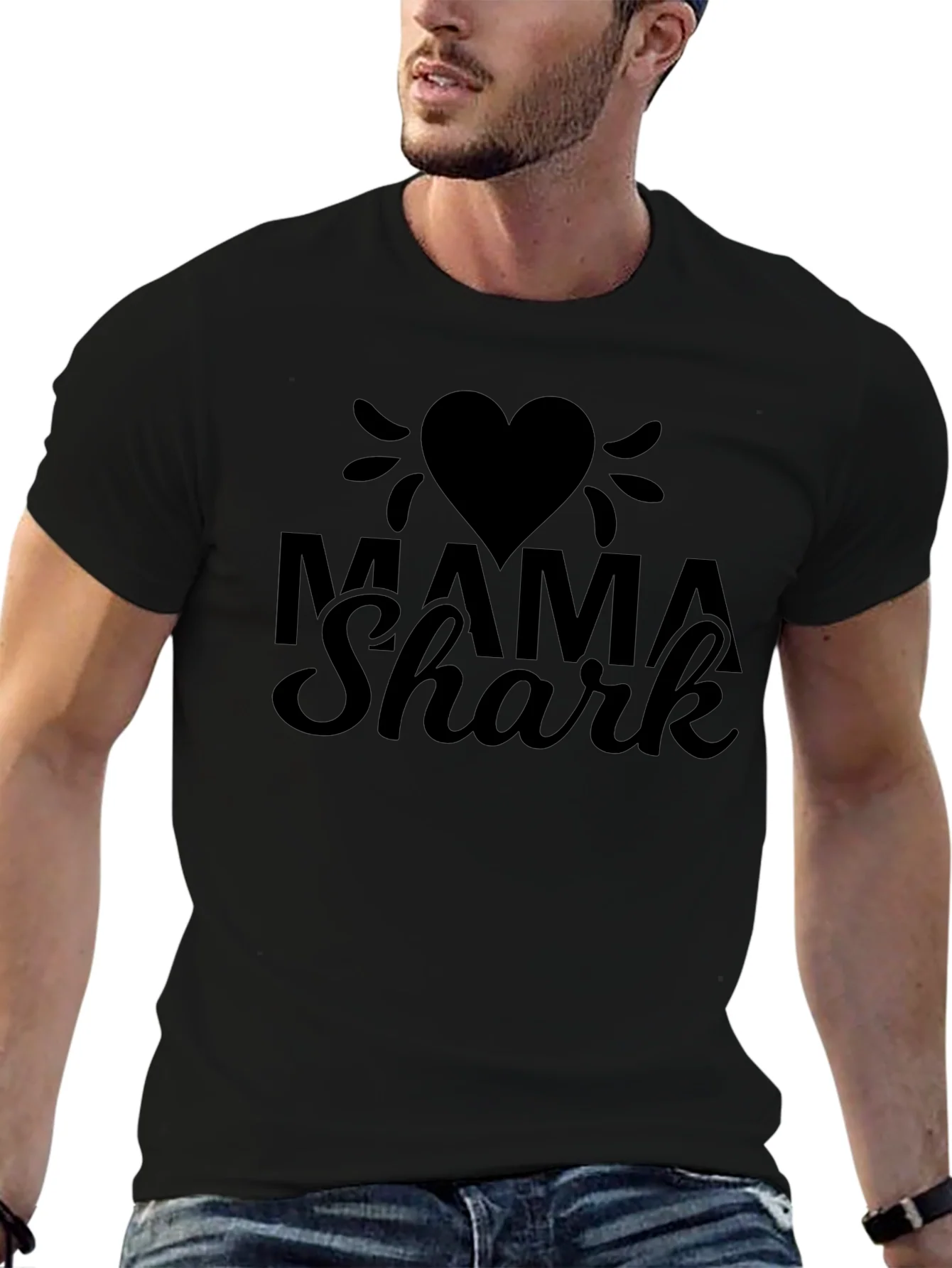 Mama Shark Black Graphic Tee