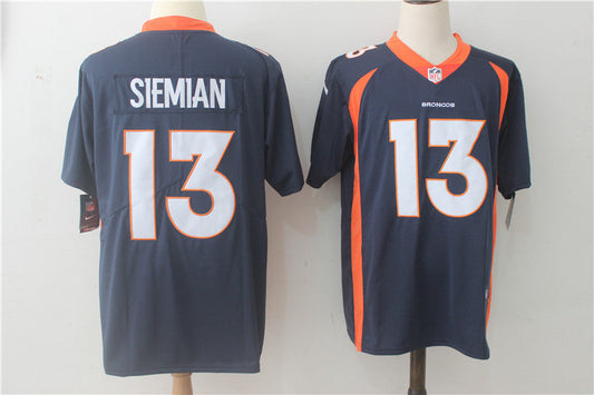 Men's Denver Broncos Trevor Siemian #13 Navy Game Jerseys