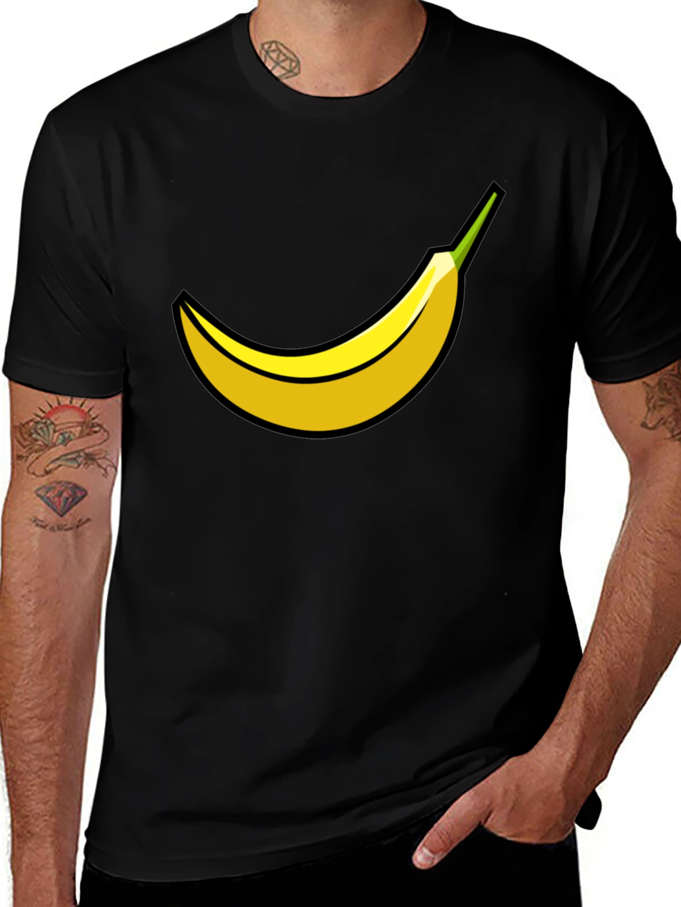 Banana Graphic Black T-Shirt | Unisex Cotton Tee