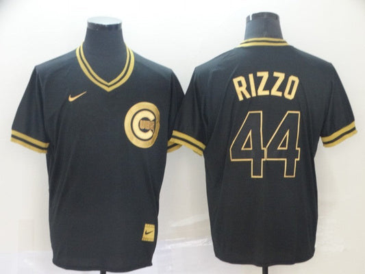 Men's Chicago Cubs Anthony Rizzo #44 Black Stitched Jerseys