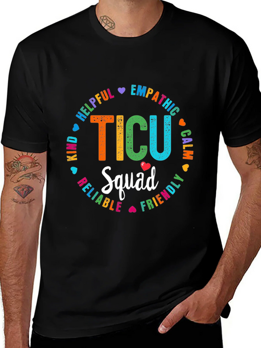 TICU Squad Graphic Tee - Rainbow Text Design
