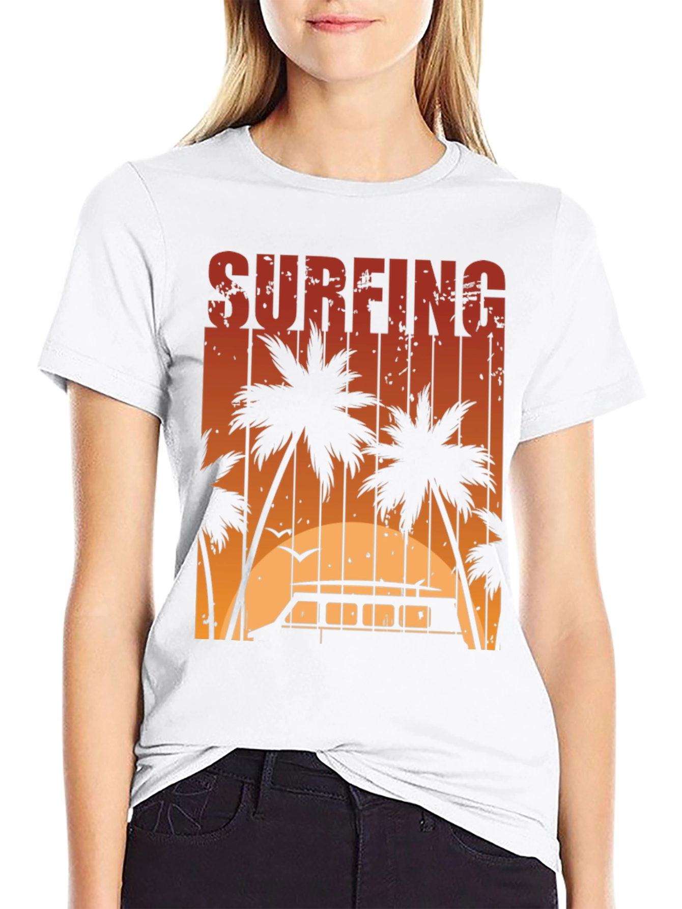 Surfing Sunset Graphic Tee