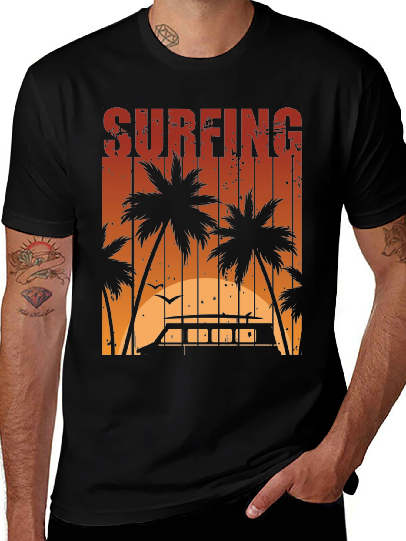 Surfing Sunset Graphic Tee