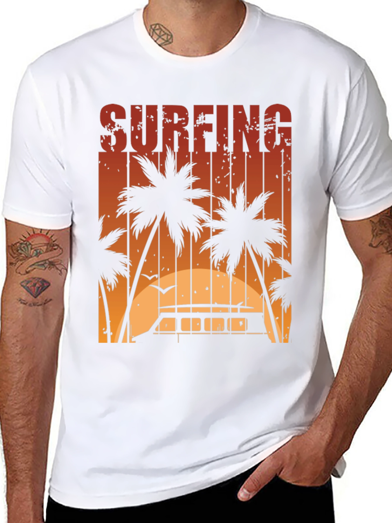 Surfing Sunset Graphic Tee