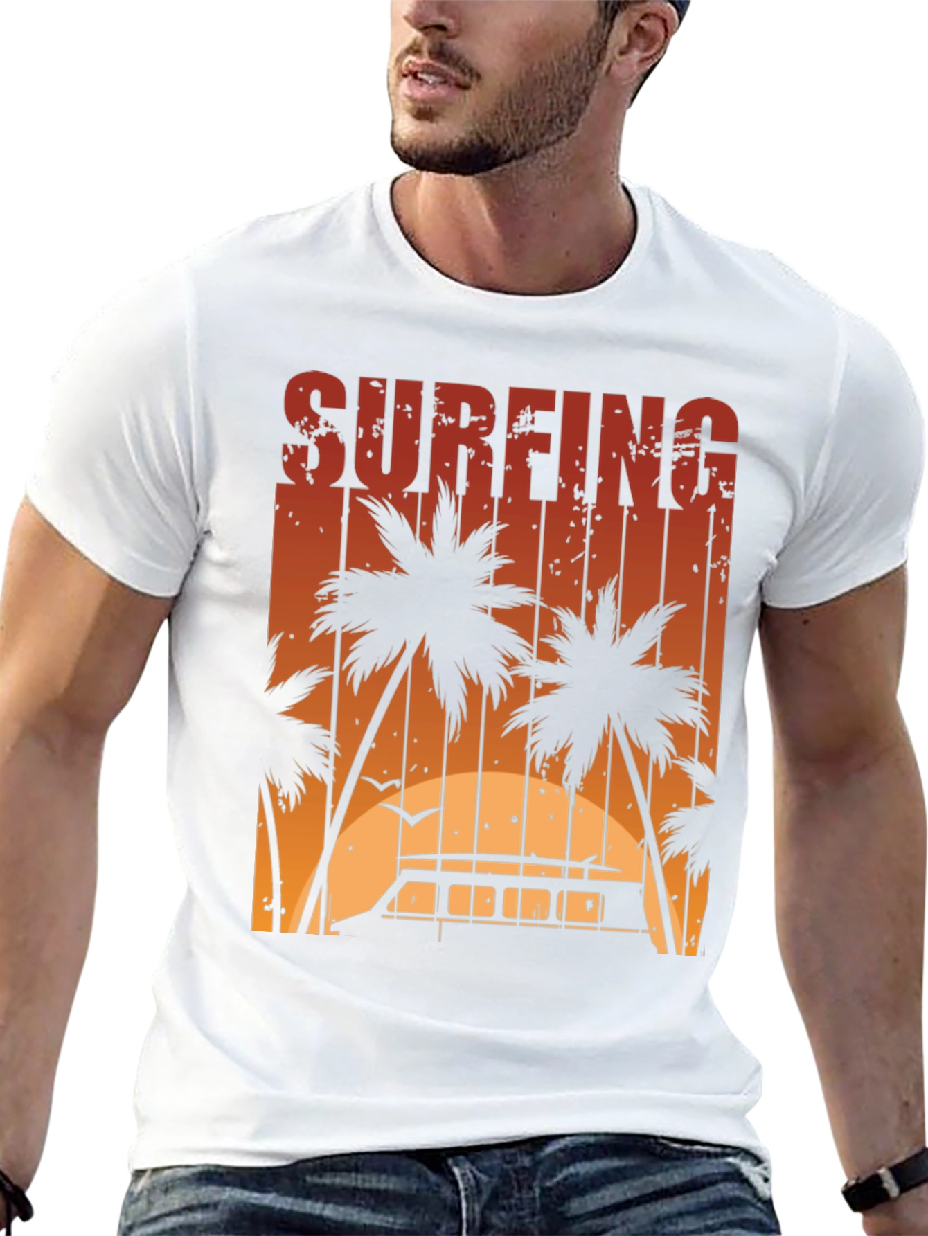 Surfing Sunset Graphic Tee