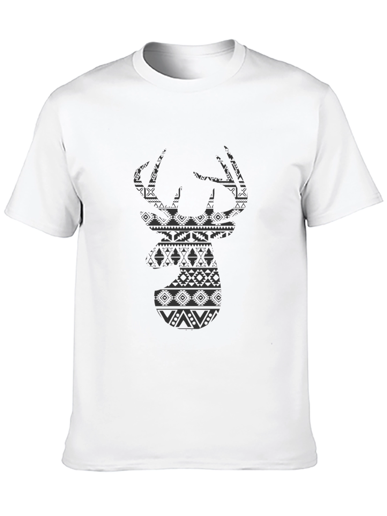 Tribal Deer Head Black T-Shirt