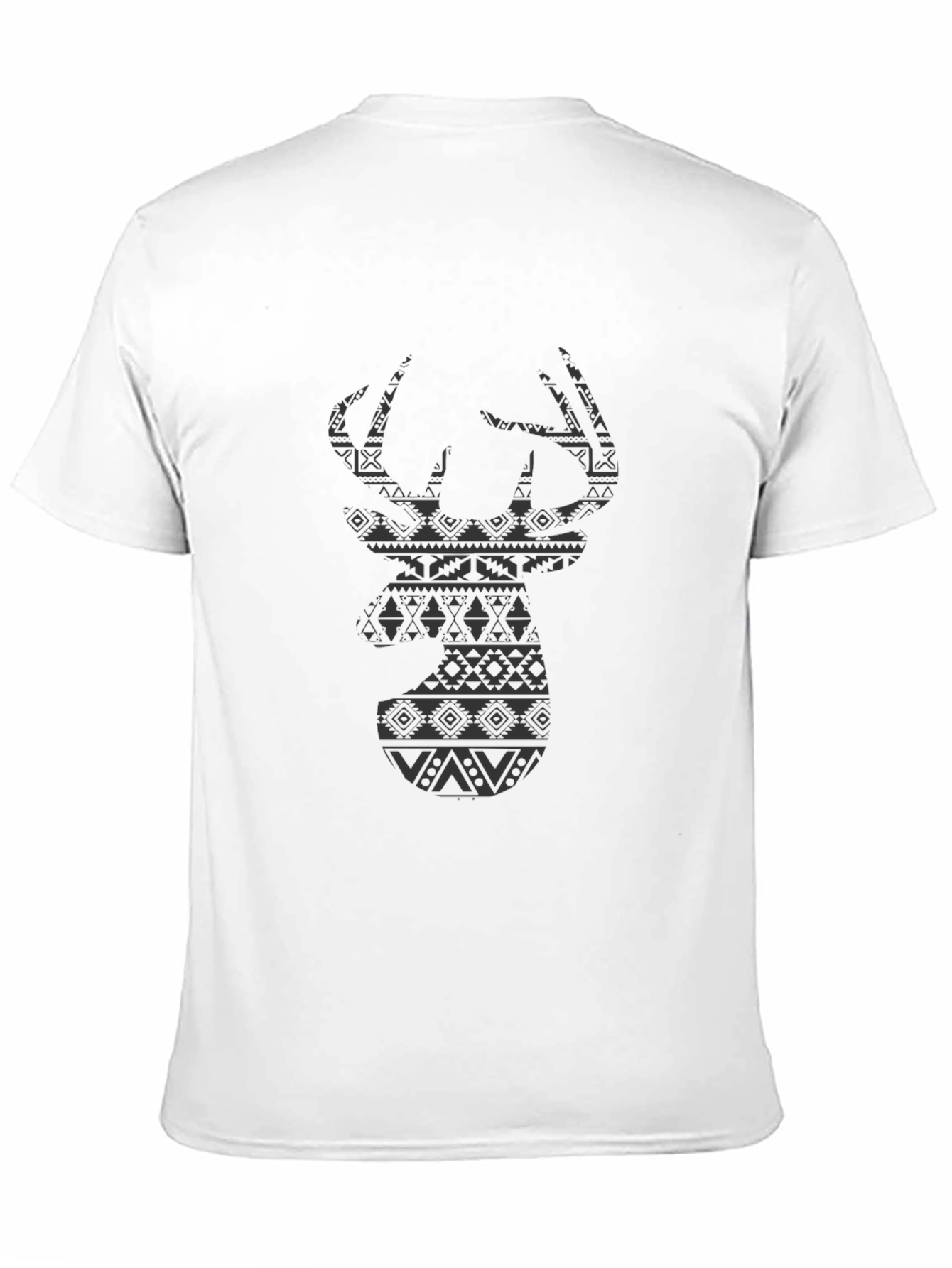 Tribal Deer Head Black T-Shirt