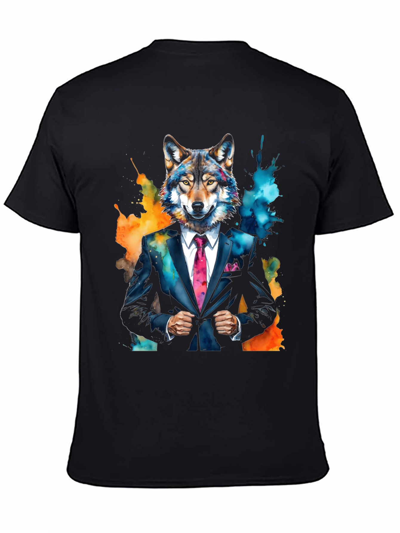 Wolf in Suit Graphic Tee - Unique Animal Print