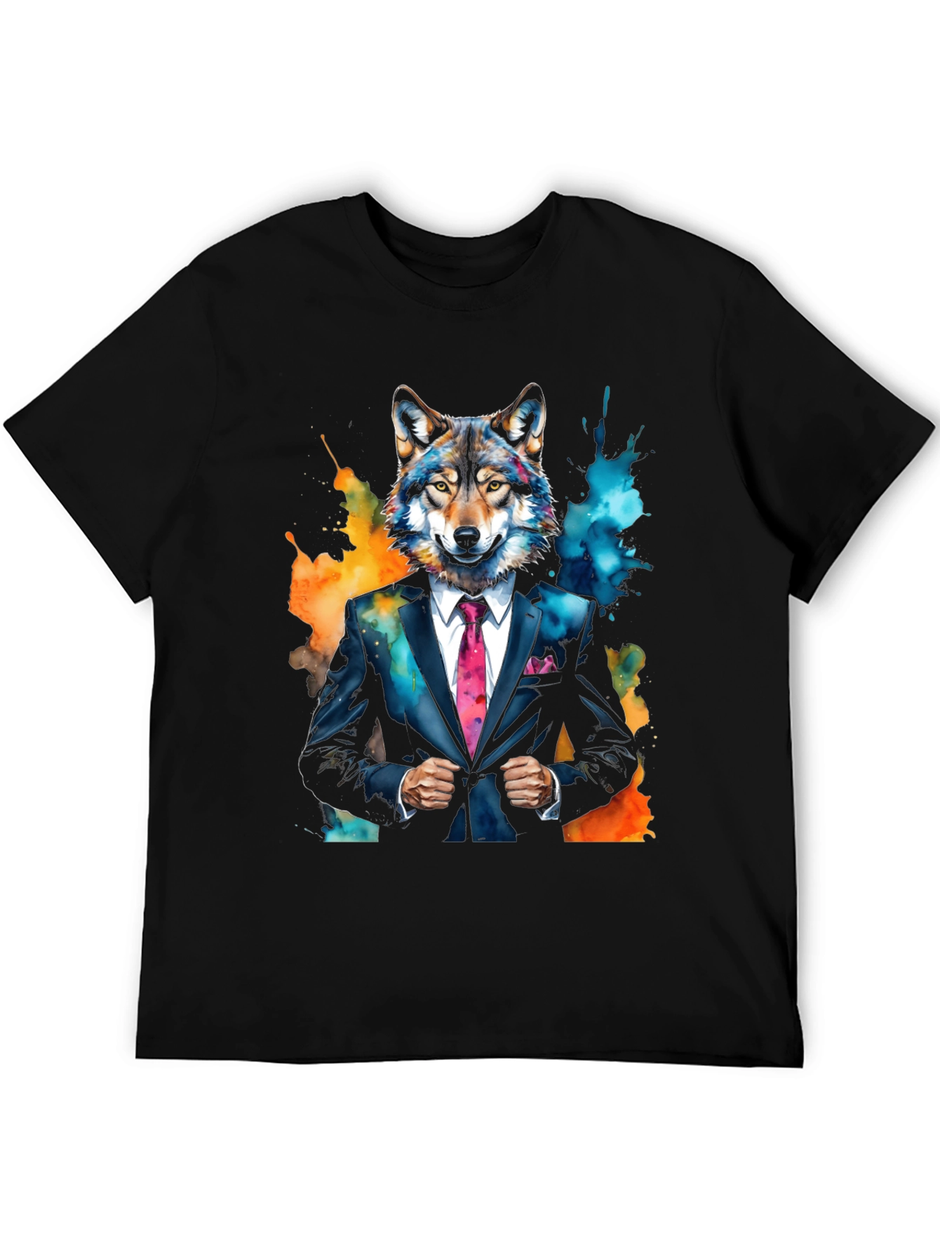 Wolf in Suit Graphic Tee - Unique Animal Print