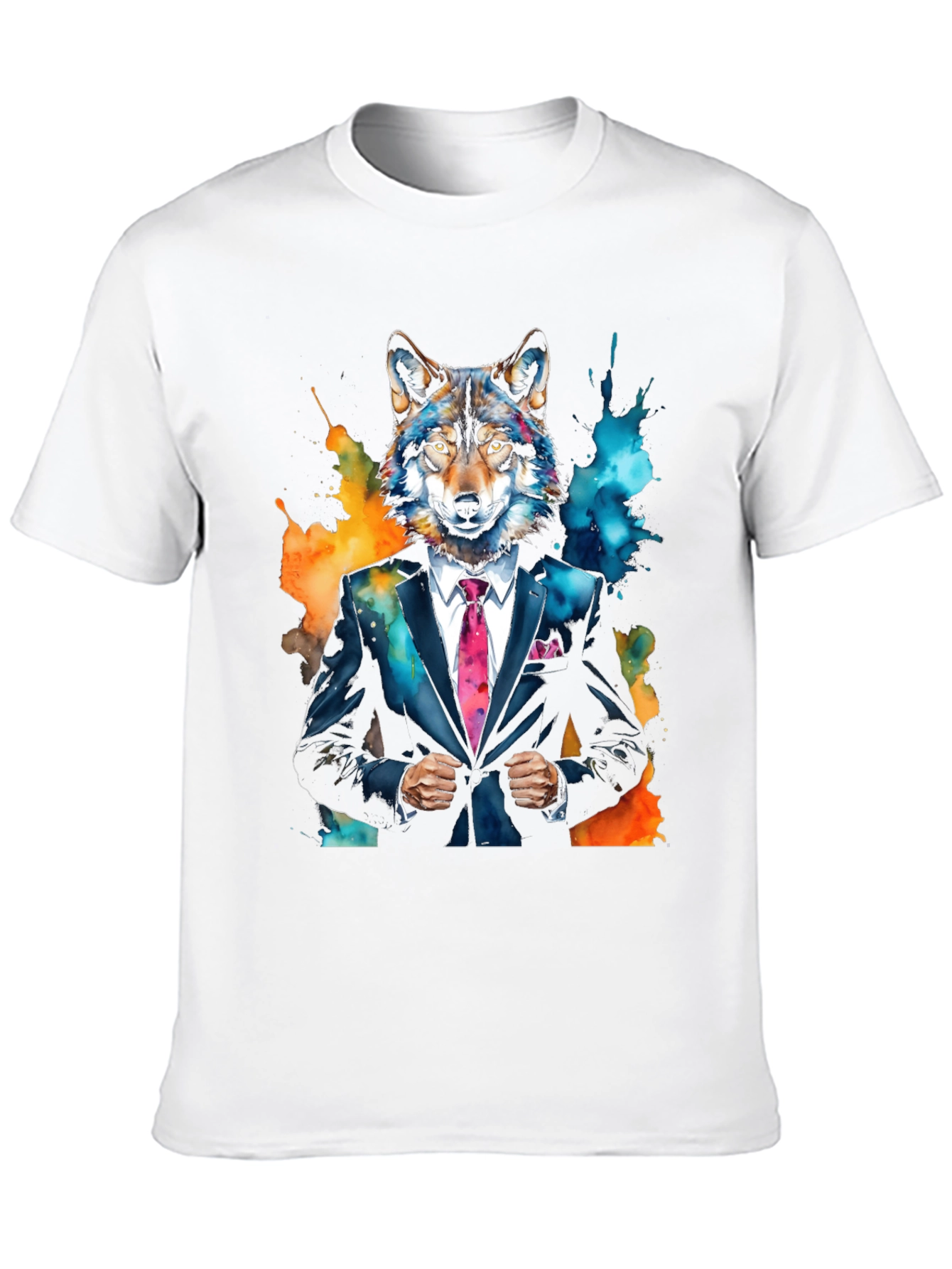 Wolf in Suit Graphic Tee - Unique Animal Print