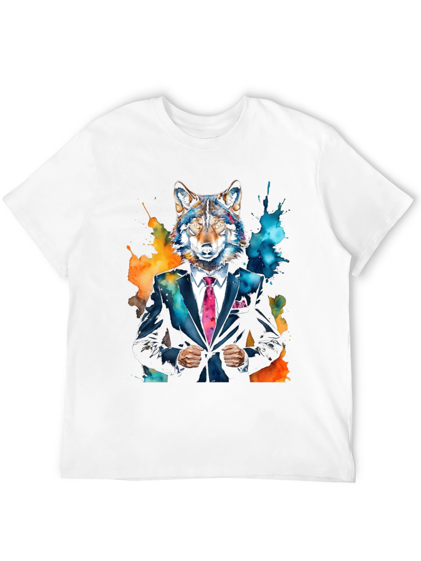 Wolf in Suit Graphic Tee - Unique Animal Print