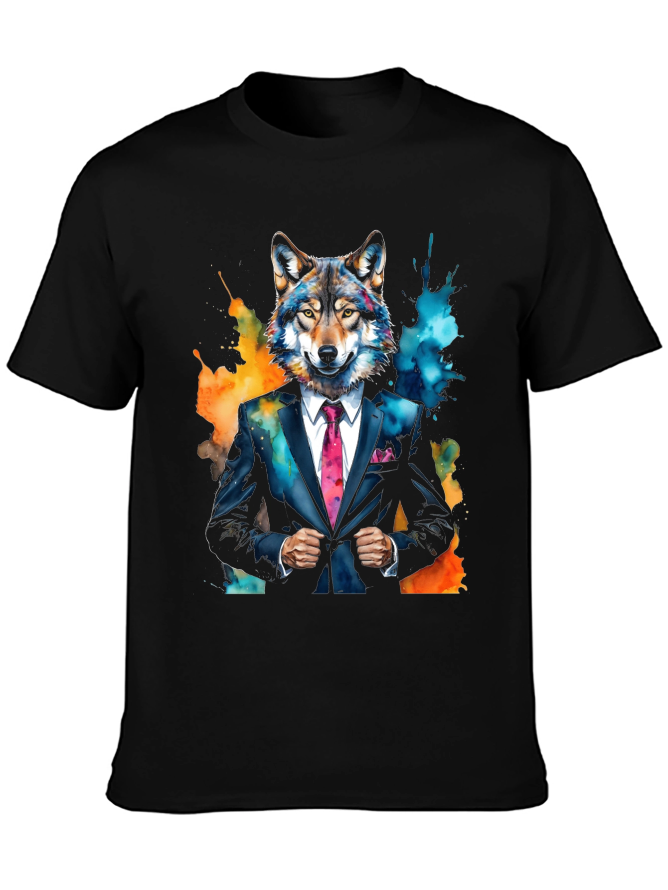 Wolf in Suit Graphic Tee - Unique Animal Print