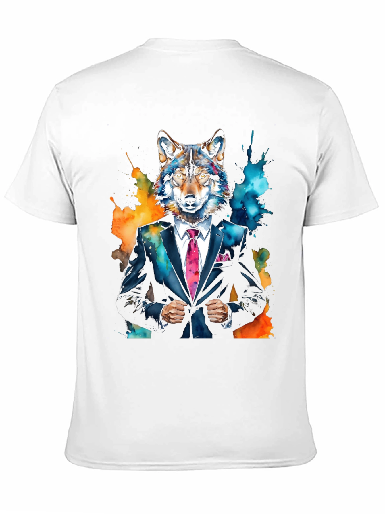 Wolf in Suit Graphic Tee - Unique Animal Print