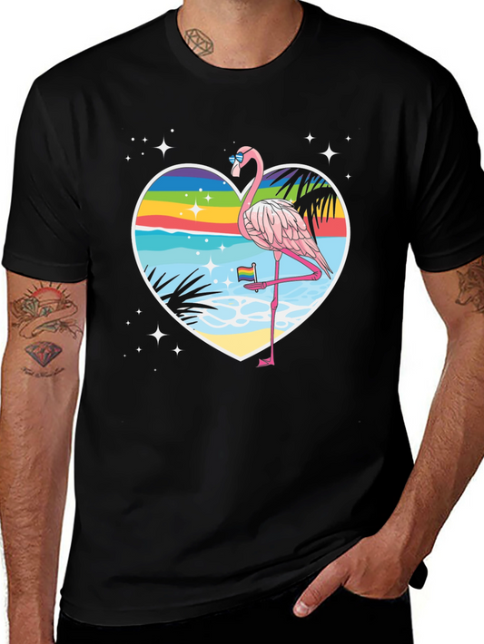 Rainbow Flamingo Graphic Tee