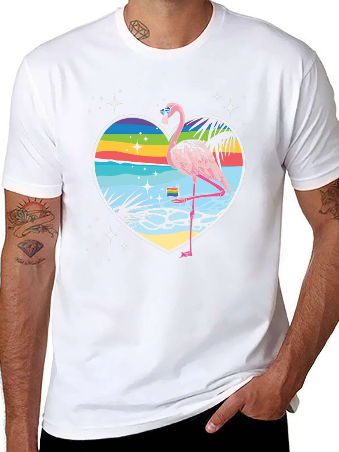Rainbow Flamingo Graphic Tee