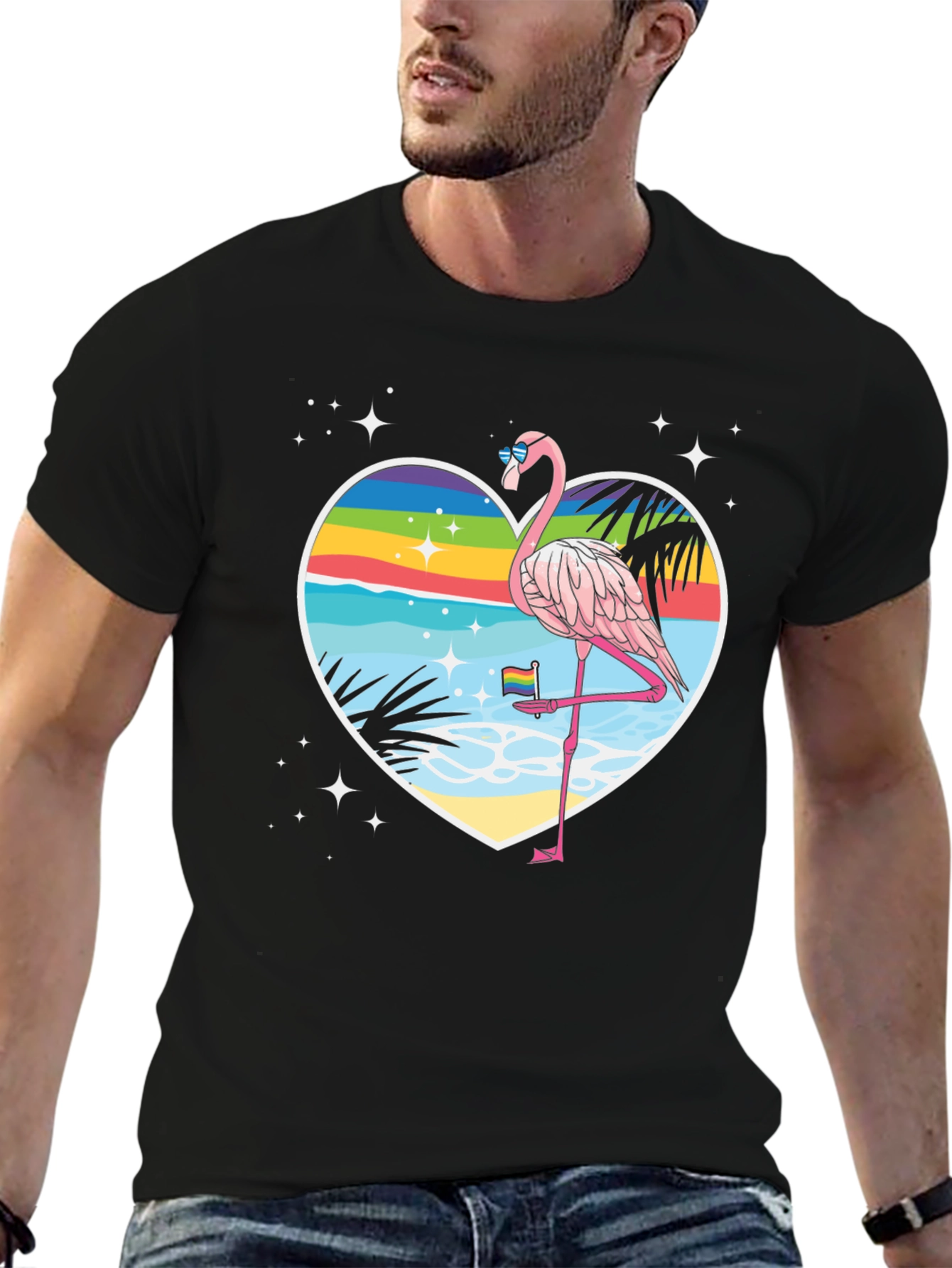 Rainbow Flamingo Graphic Tee