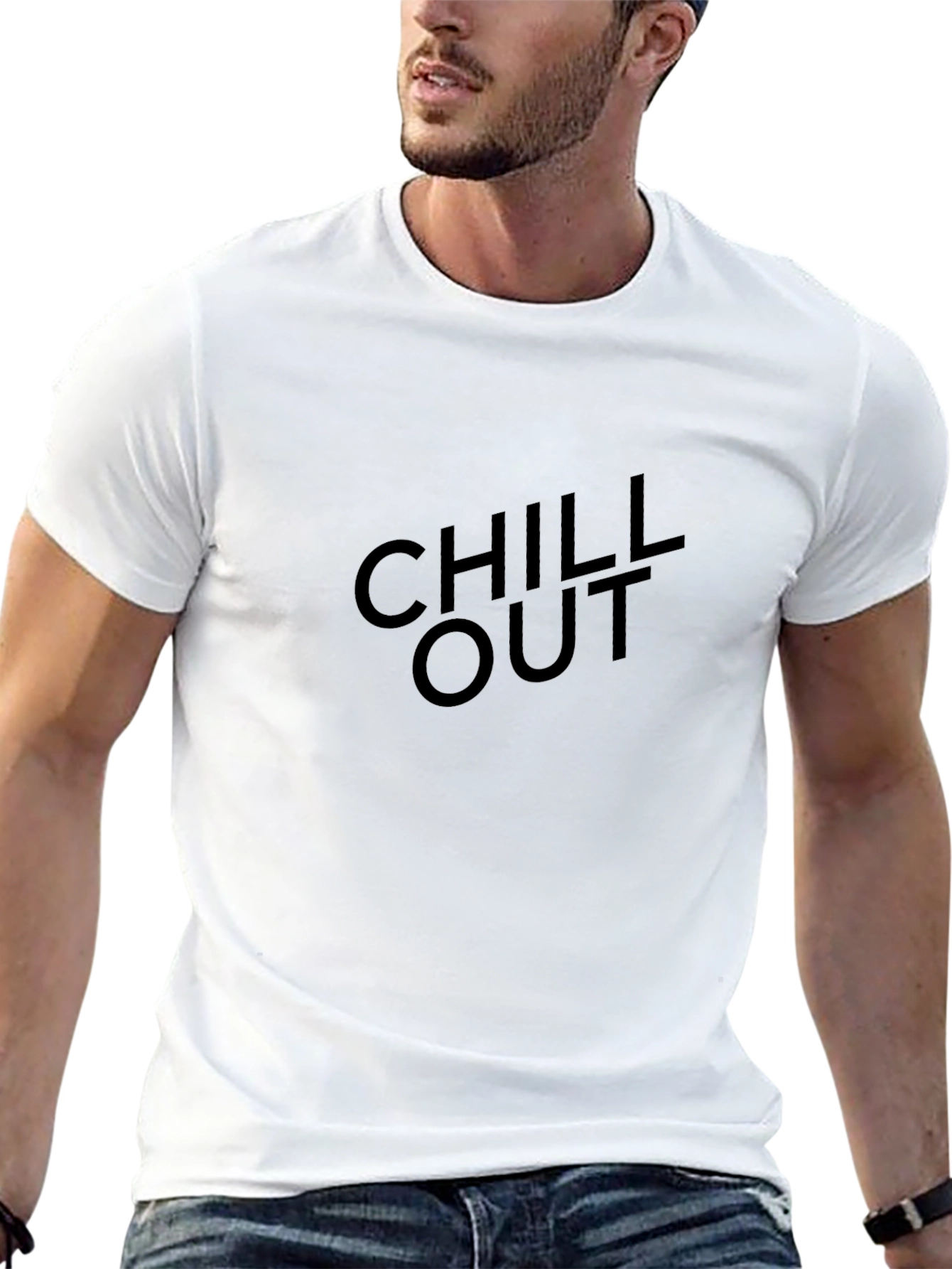 Chill Out Black T-Shirt - Relaxed Style