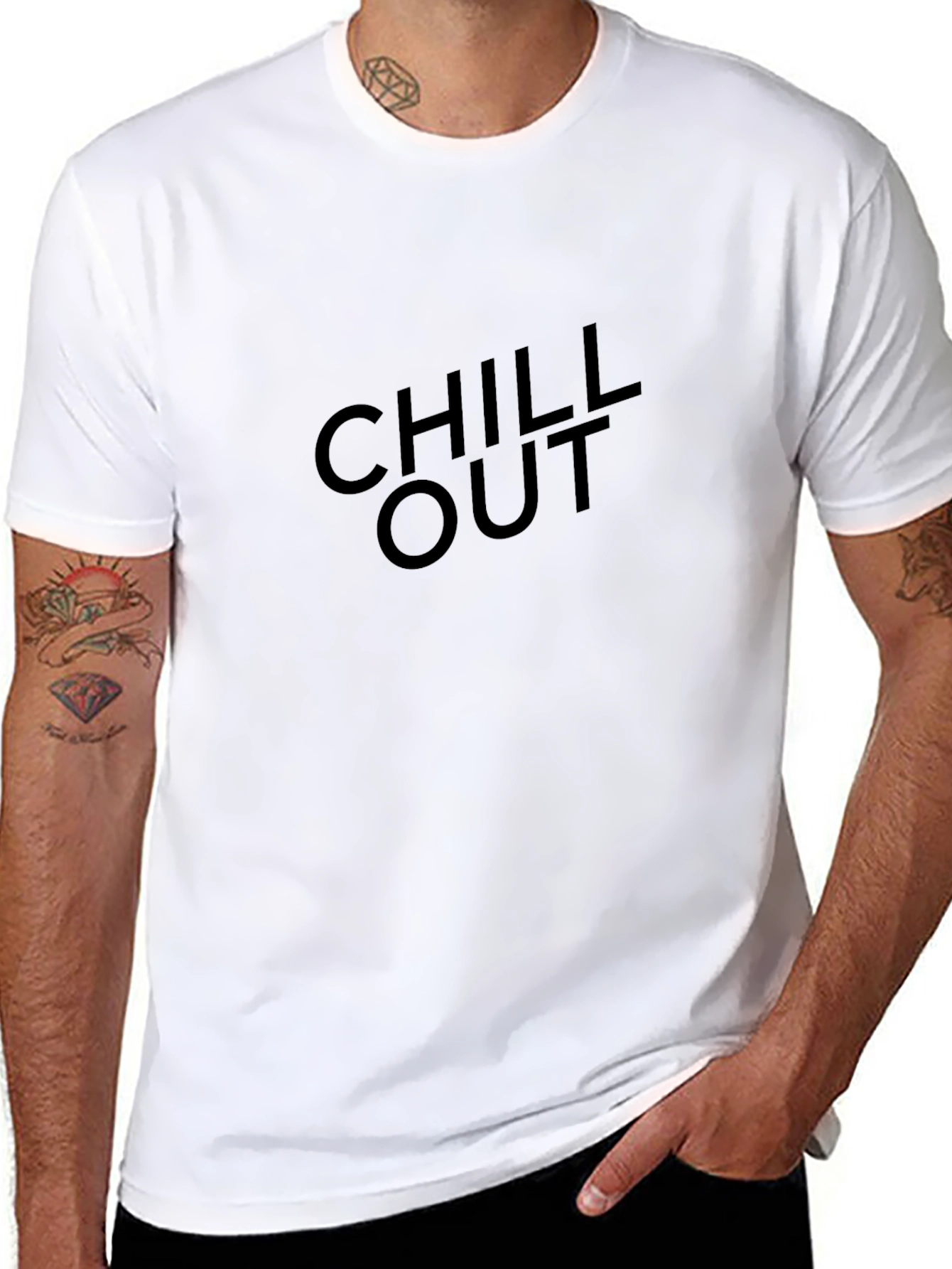 Chill Out Black T-Shirt - Relaxed Style