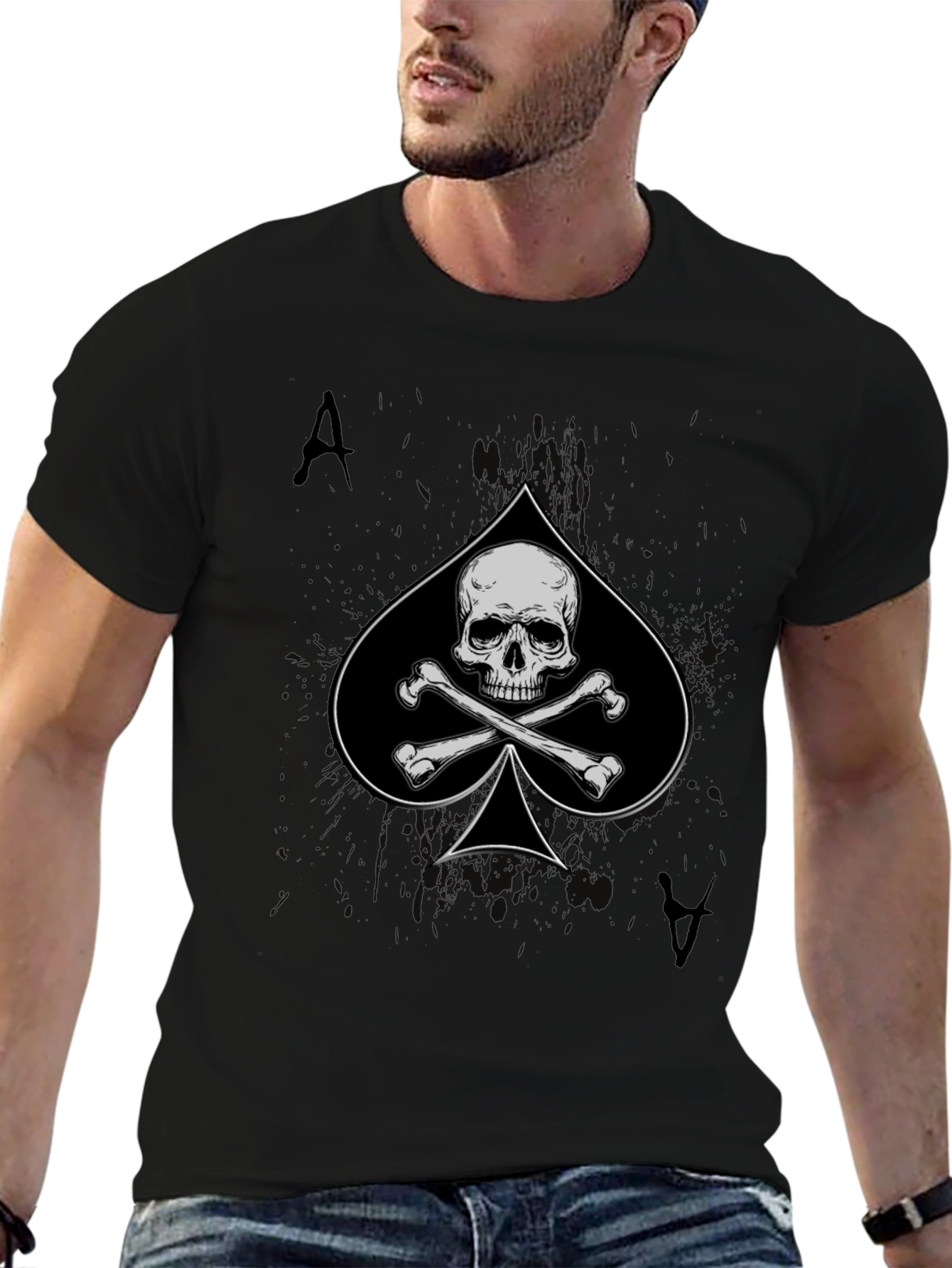 Ace of Spades Skull Graphic T-Shirt