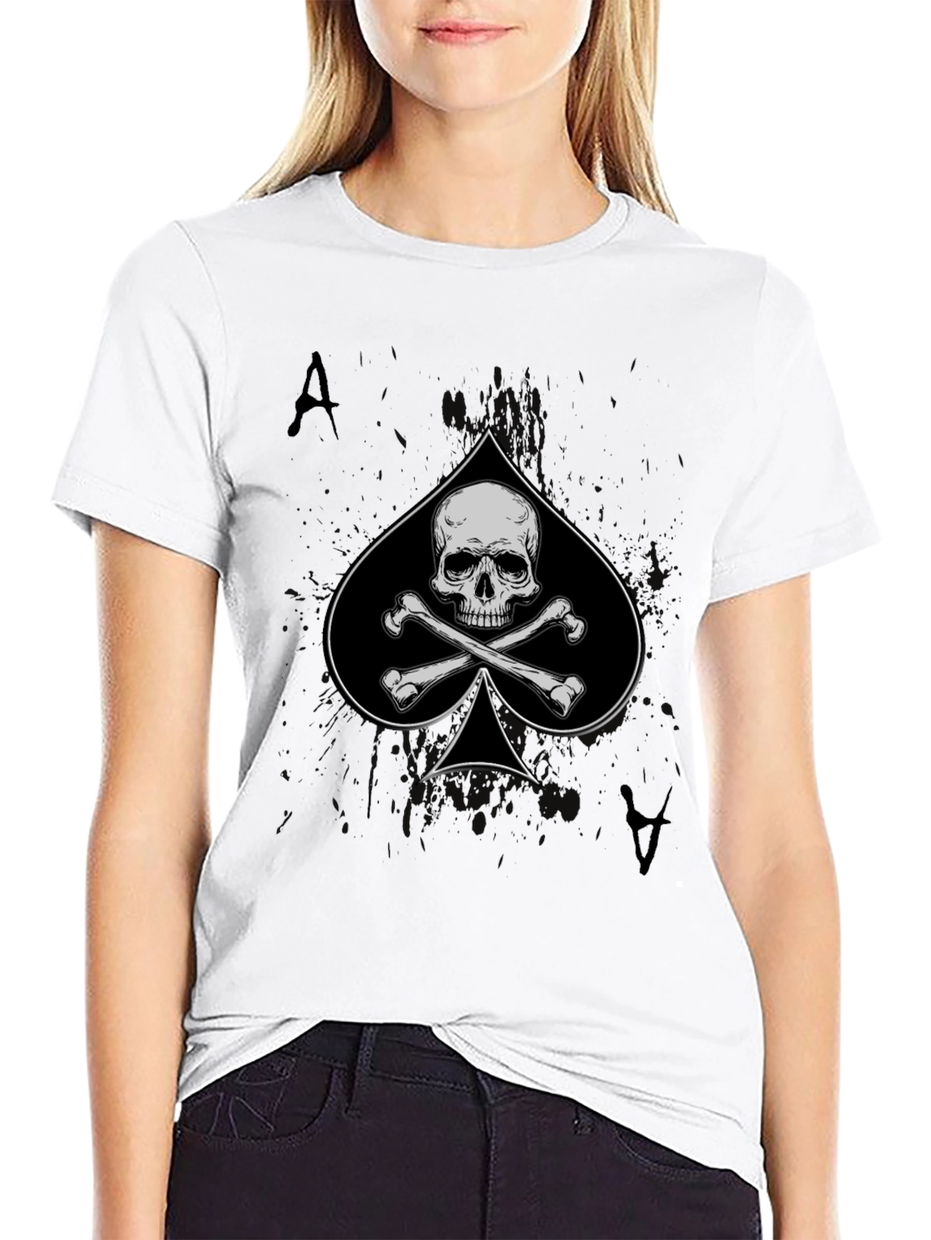 Ace of Spades Skull Graphic T-Shirt