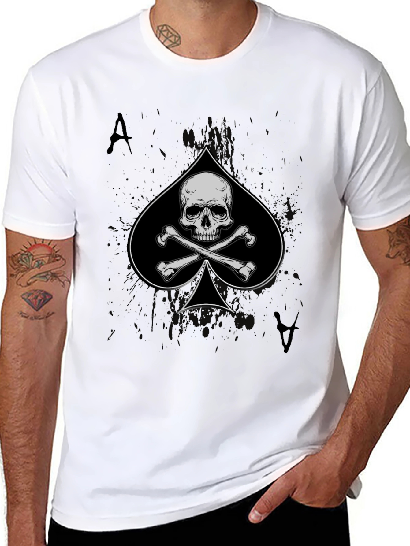 Ace of Spades Skull Graphic T-Shirt