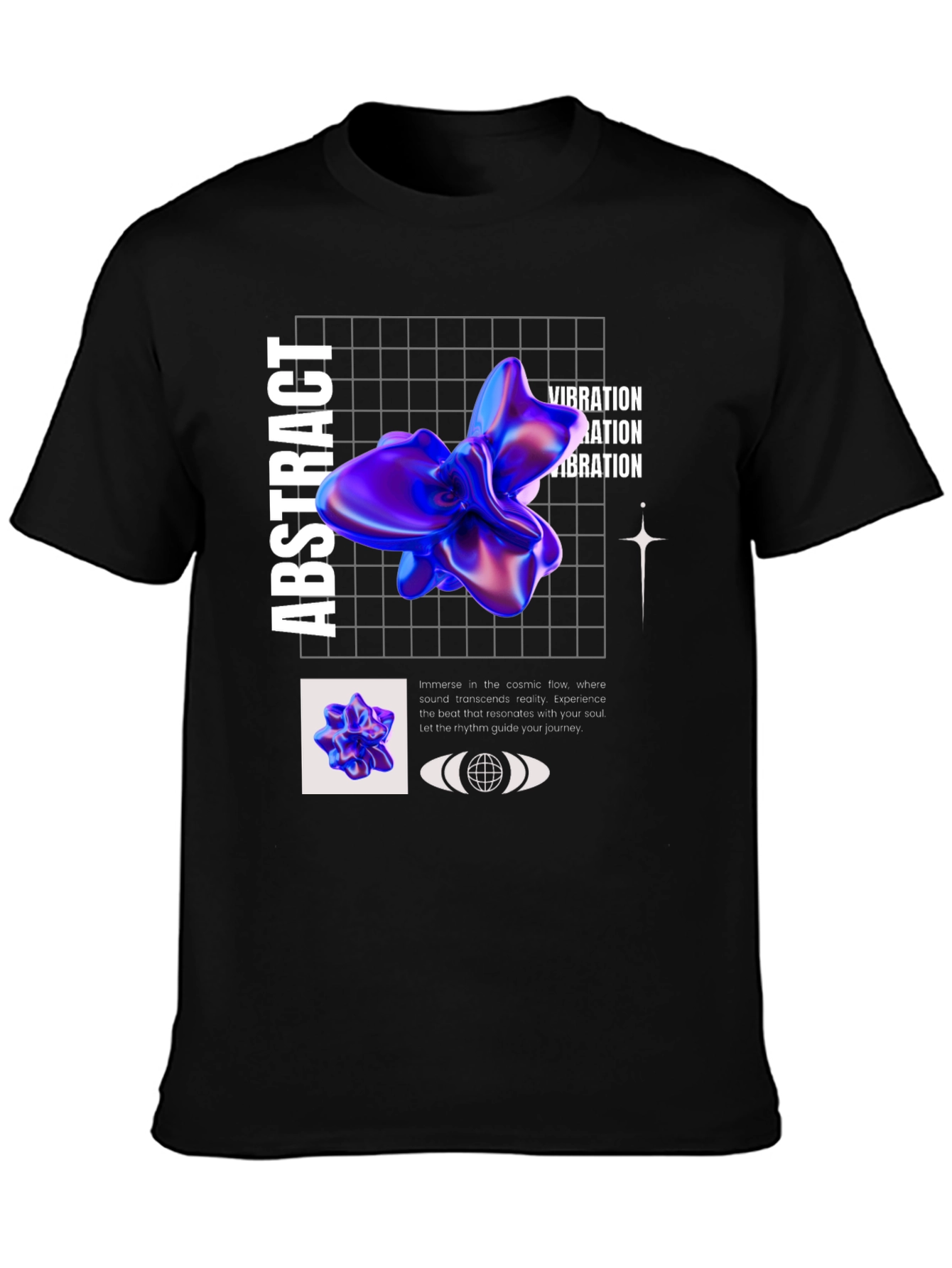 Abstract Vibration Graphic T-Shirt - Modern Style