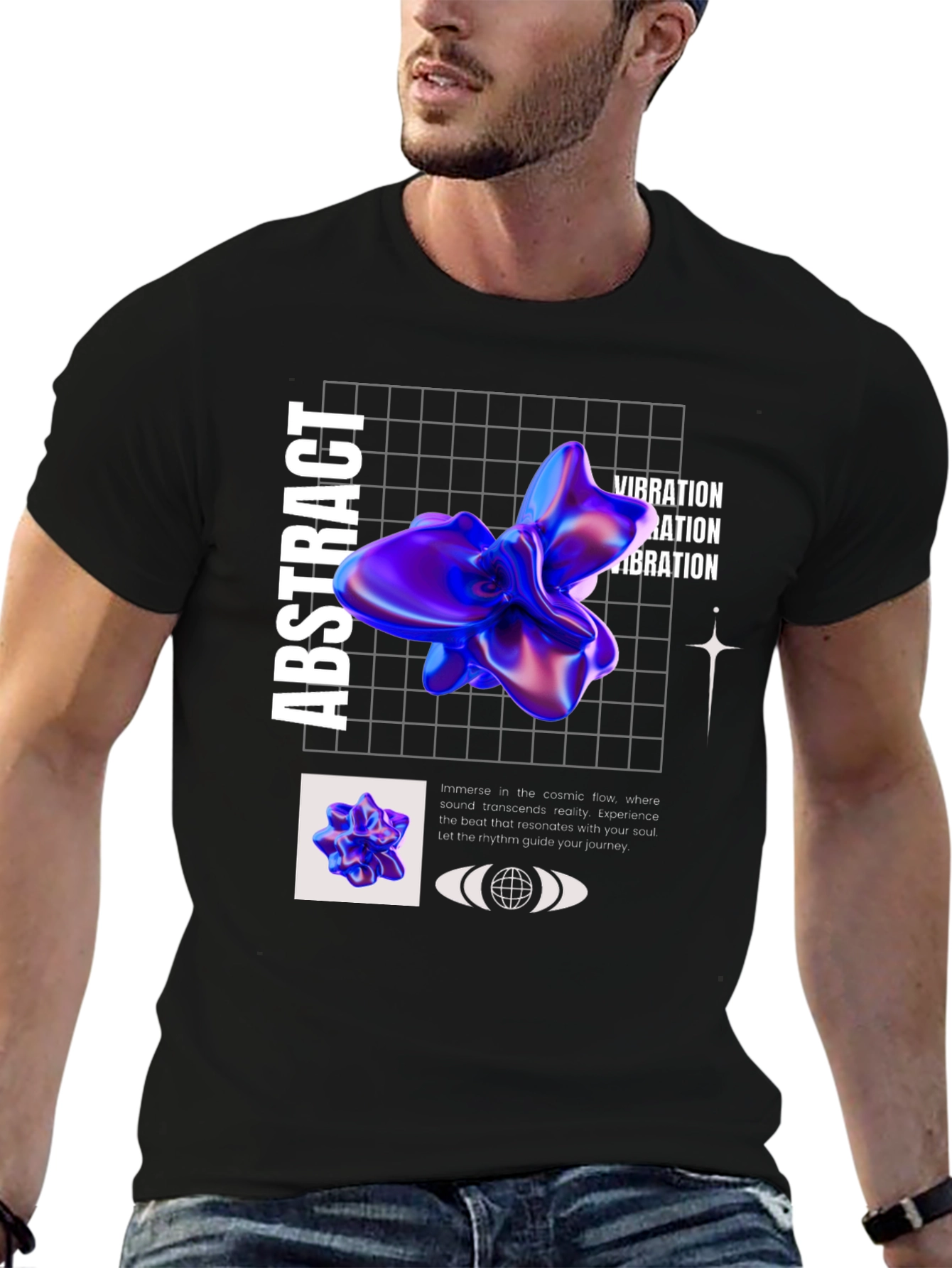 Abstract Vibration Graphic T-Shirt - Modern Style