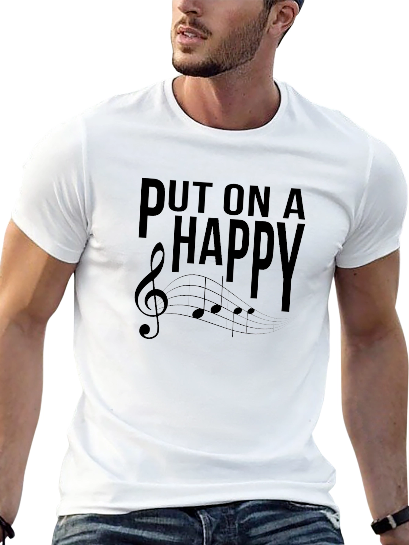 Put On a Happy Face Music Graphic T-Shirt