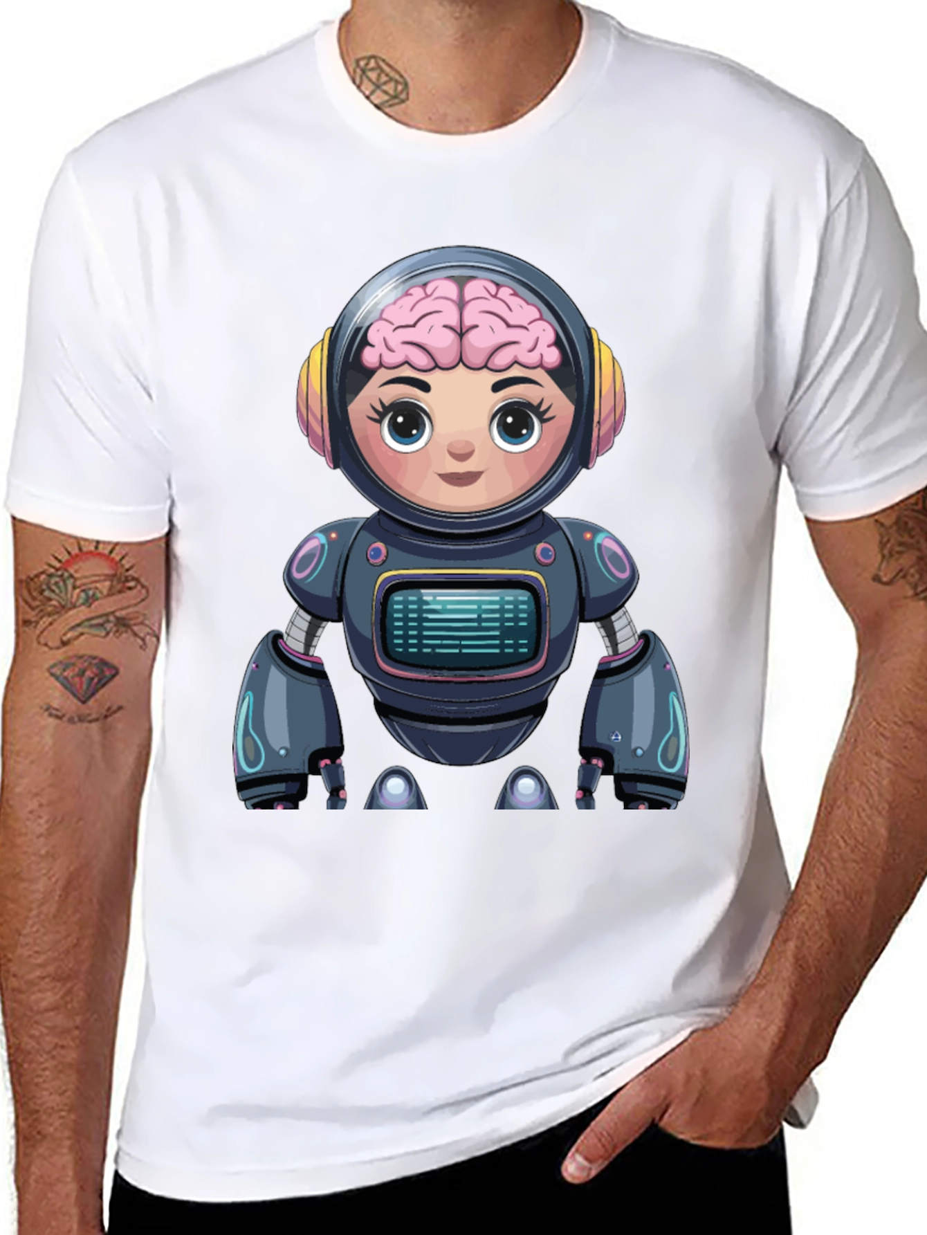 Robot Brain T-Shirt - Unique Graphic Tee