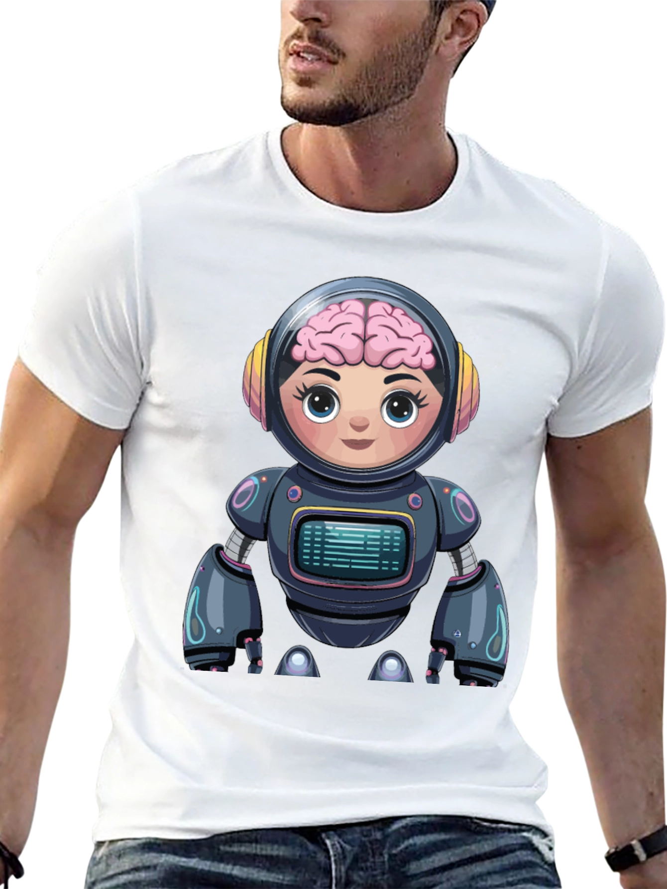 Robot Brain T-Shirt - Unique Graphic Tee