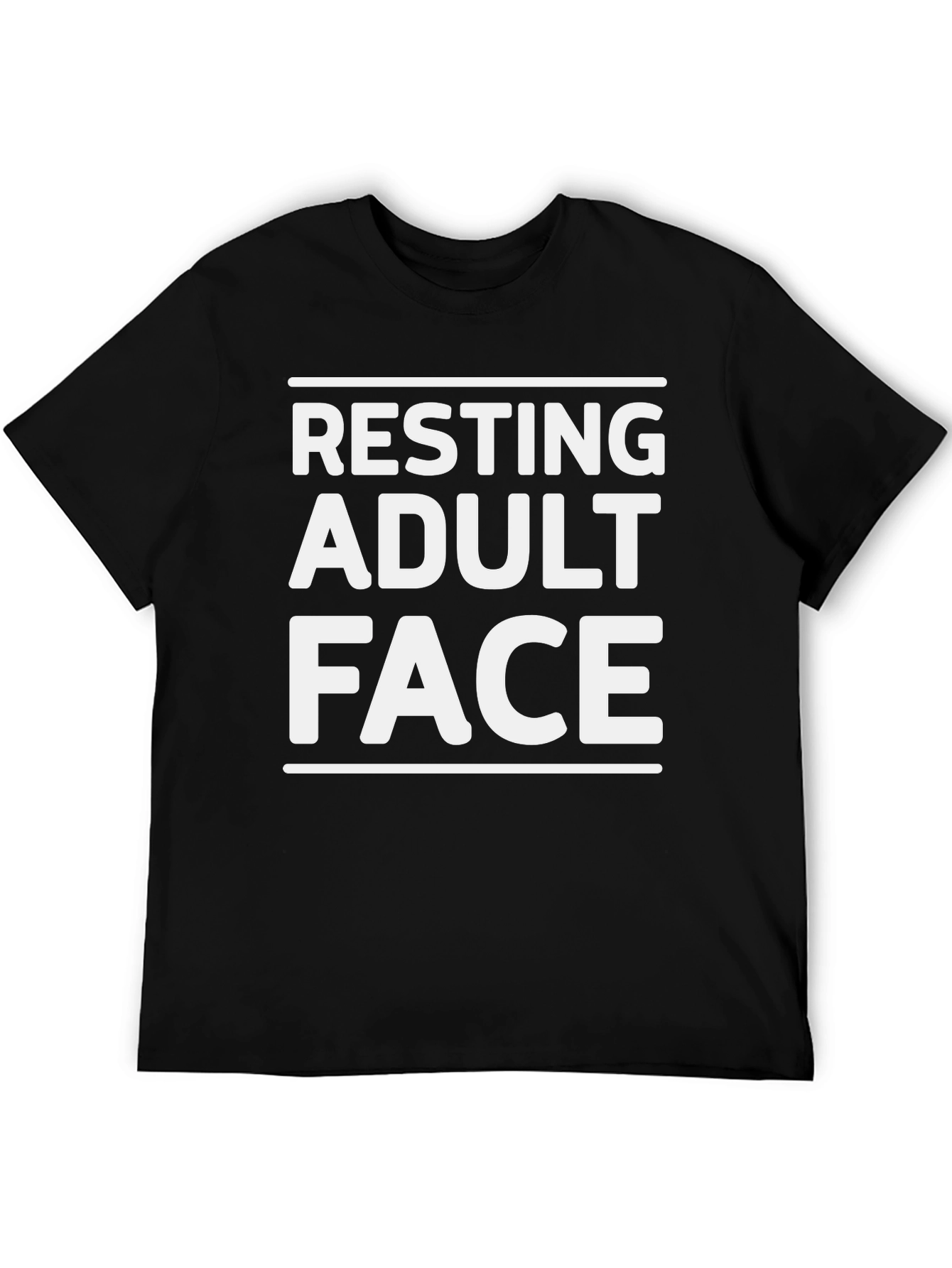 Resting Adult Face Graphic T-Shirt - Black