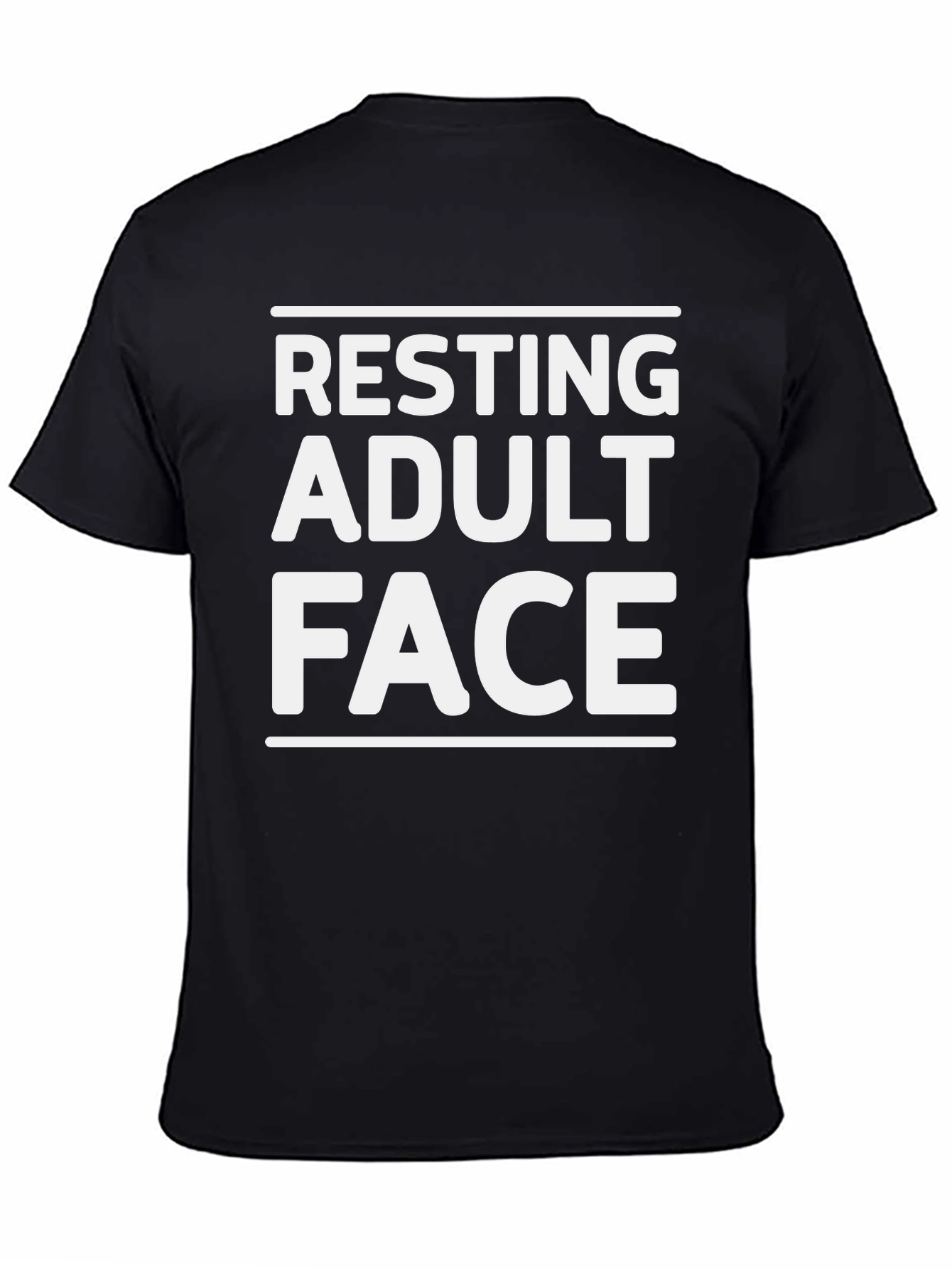 Resting Adult Face Graphic T-Shirt - Black