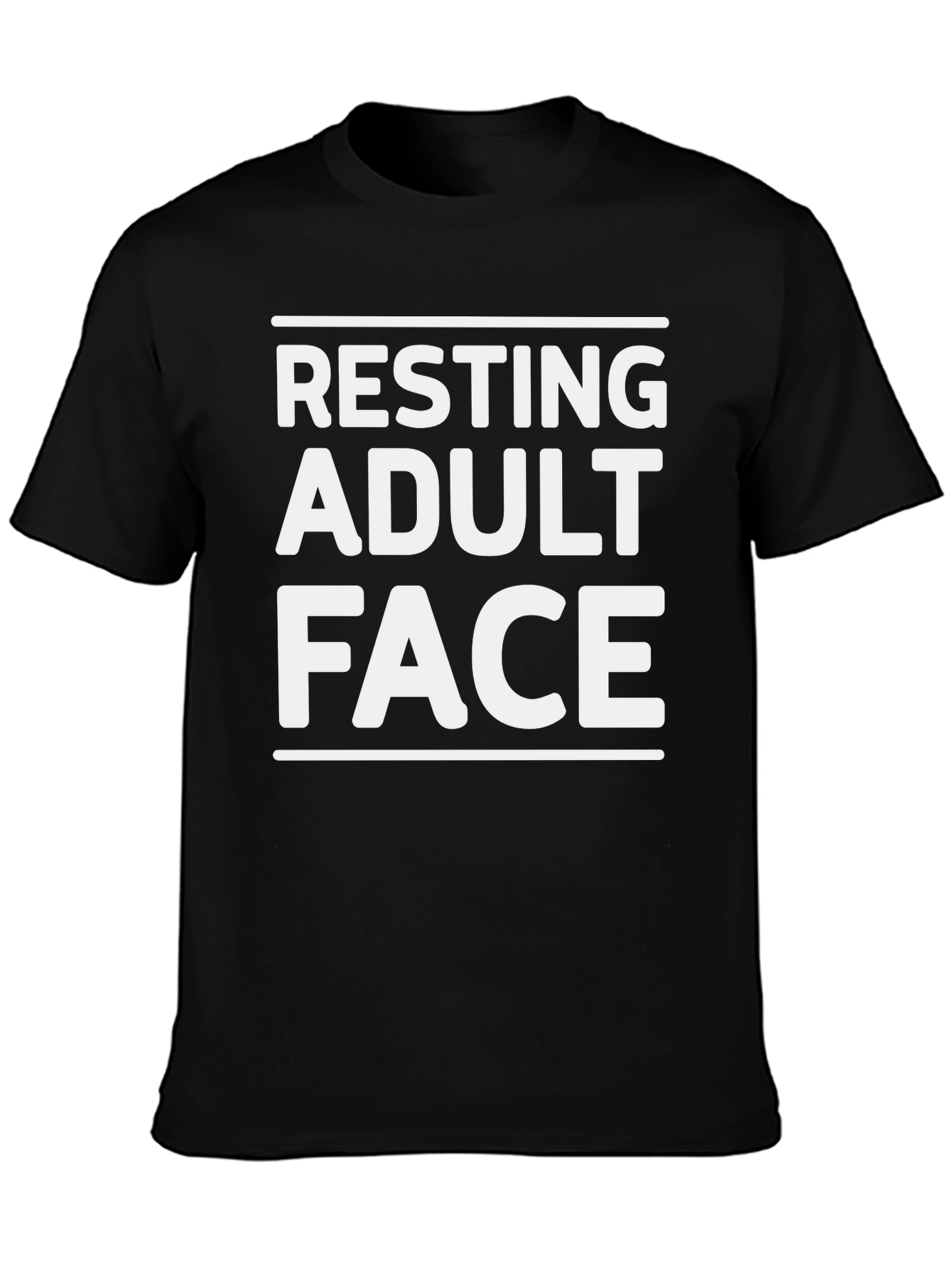 Resting Adult Face Graphic T-Shirt - Black