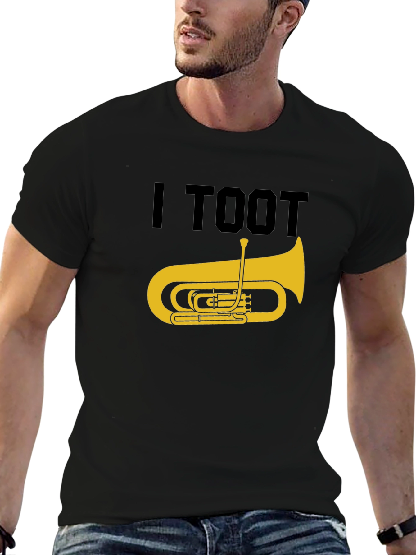 I Toot Tuba Funny Music Lover Black T-Shirt