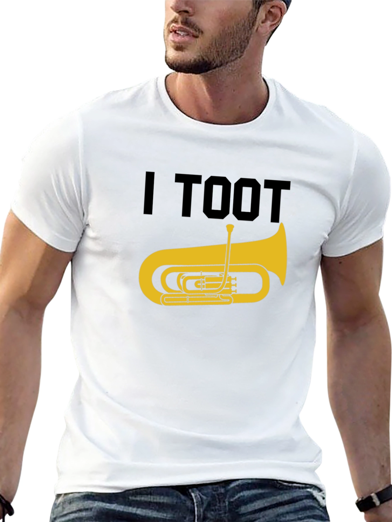 I Toot Tuba Funny Music Lover Black T-Shirt
