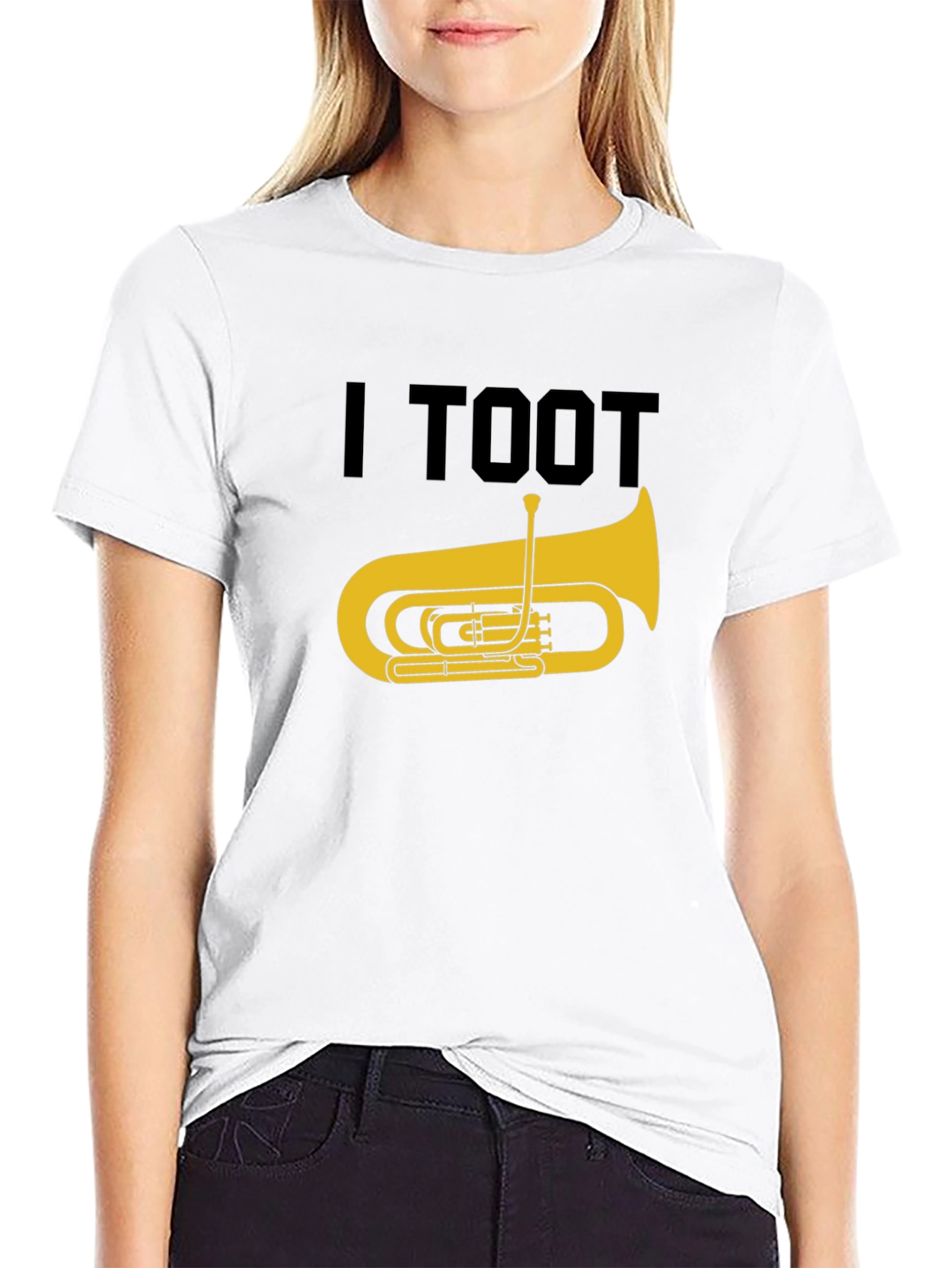 I Toot Tuba Funny Music Lover Black T-Shirt