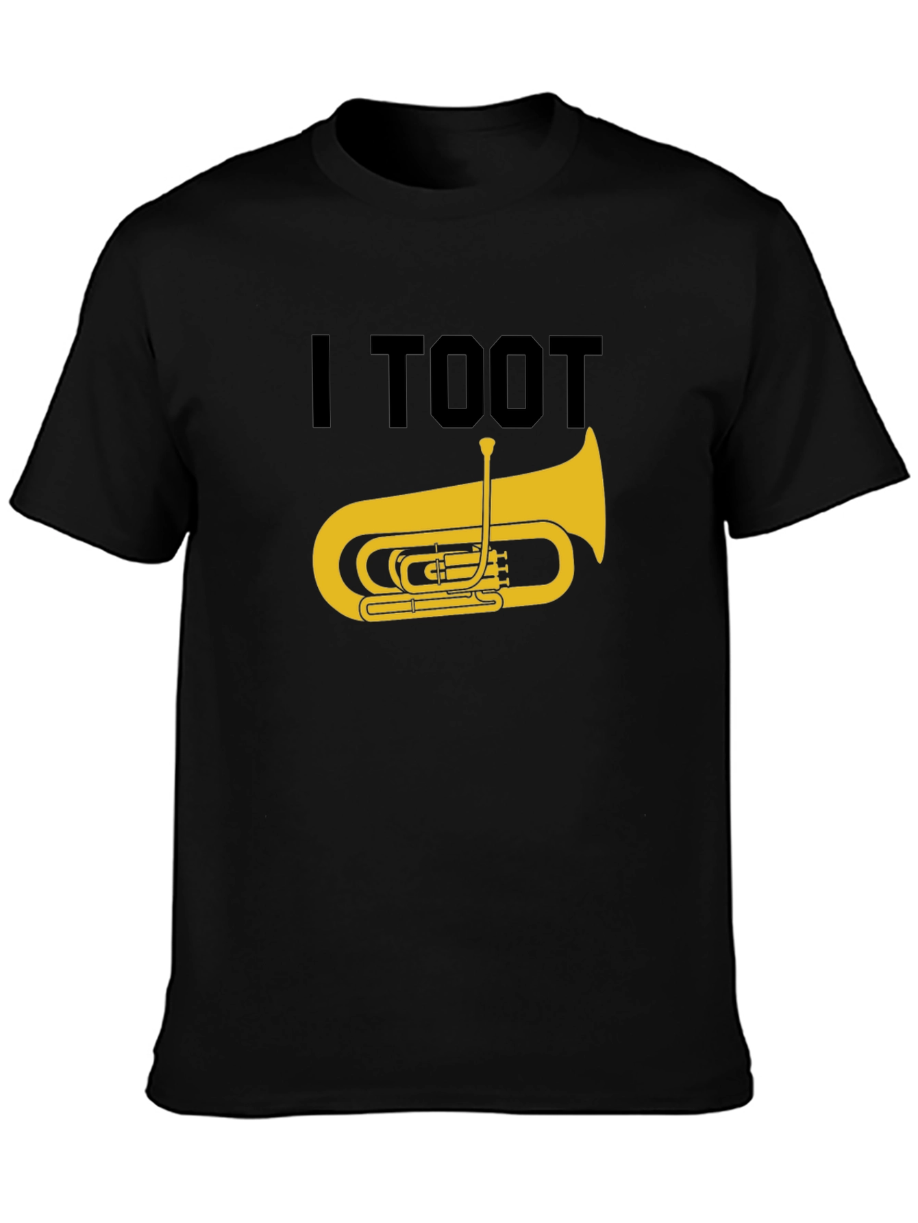 I Toot Tuba Funny Music Lover Black T-Shirt