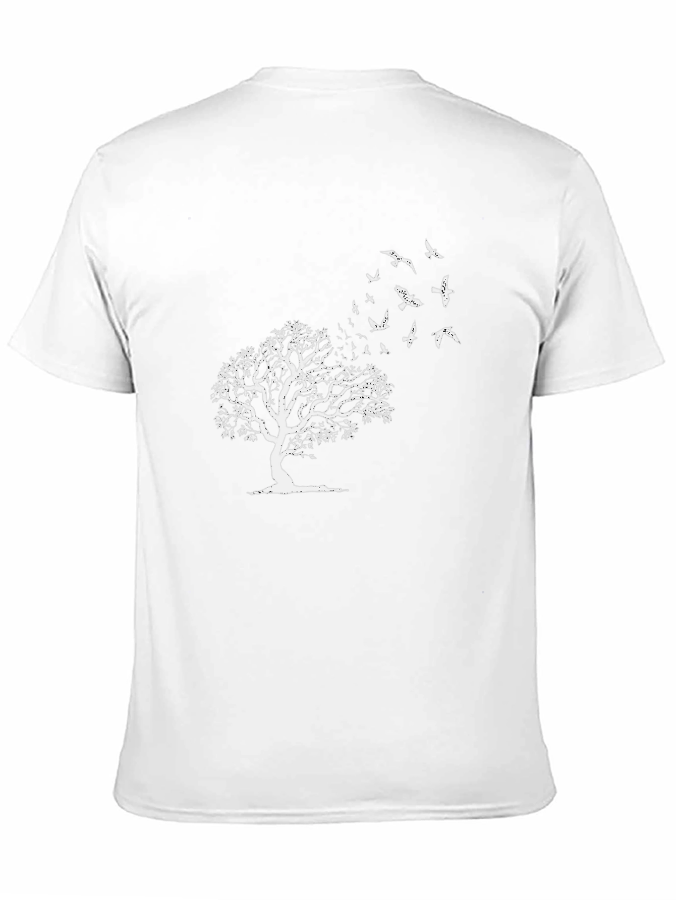 Tree & Birds Graphic Black Tee