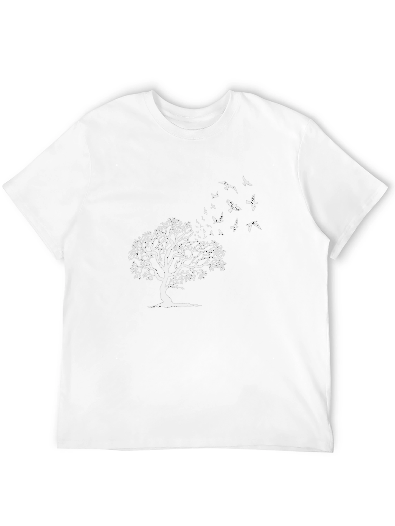 Tree & Birds Graphic Black Tee