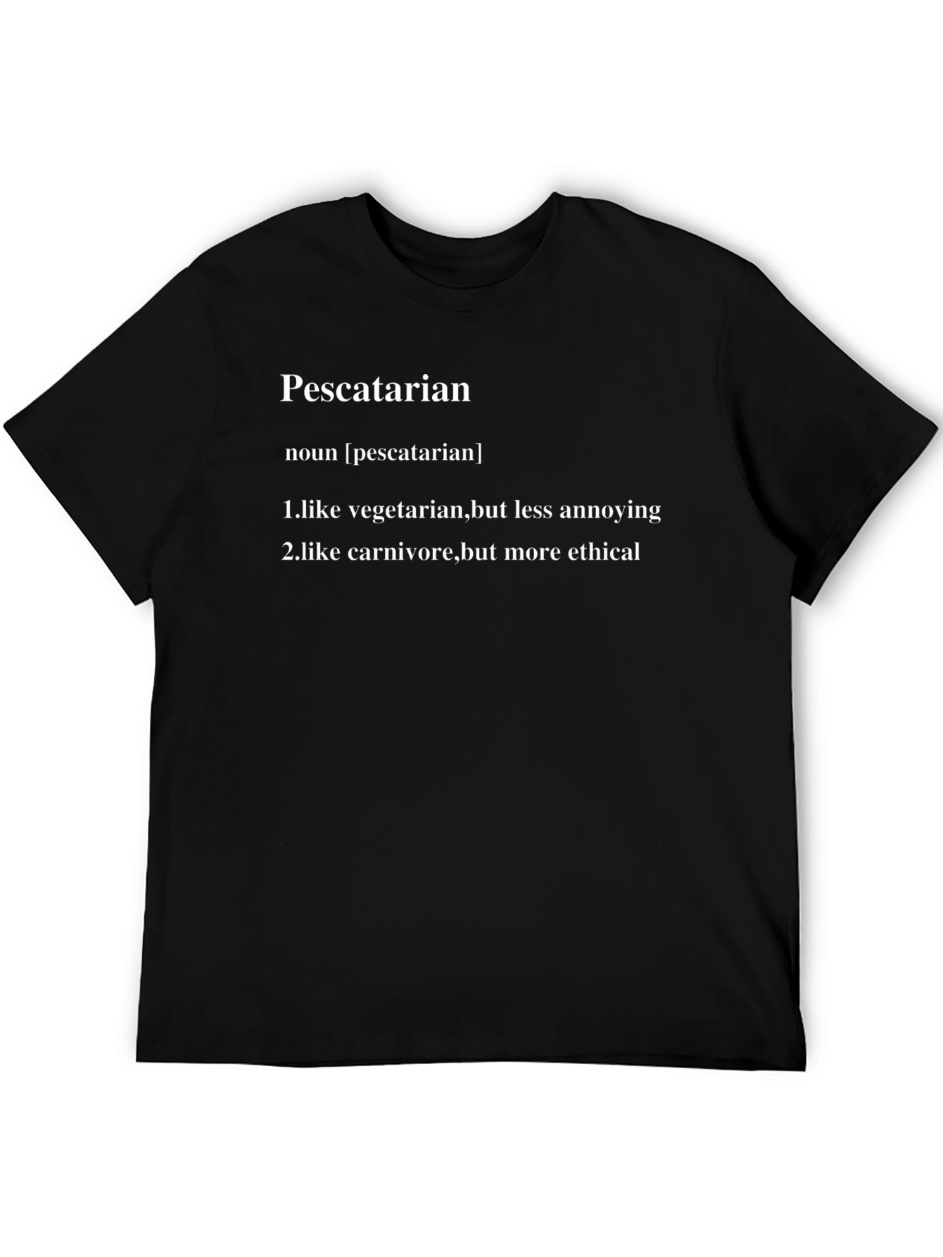 Pescatarian Definition Black T-Shirt