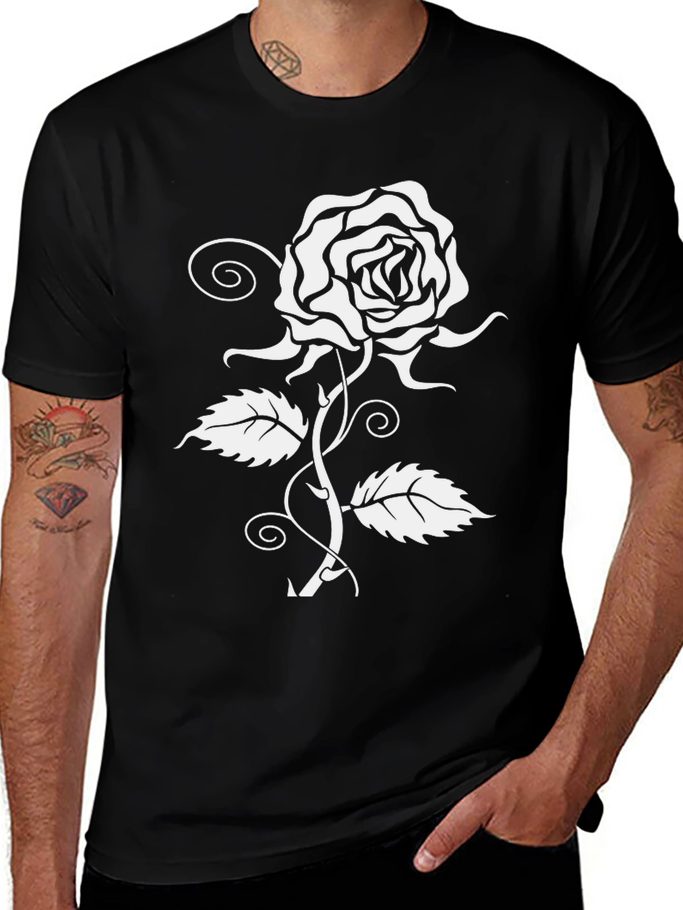 Black Rose Graphic Tee - Stylish & Unique Design