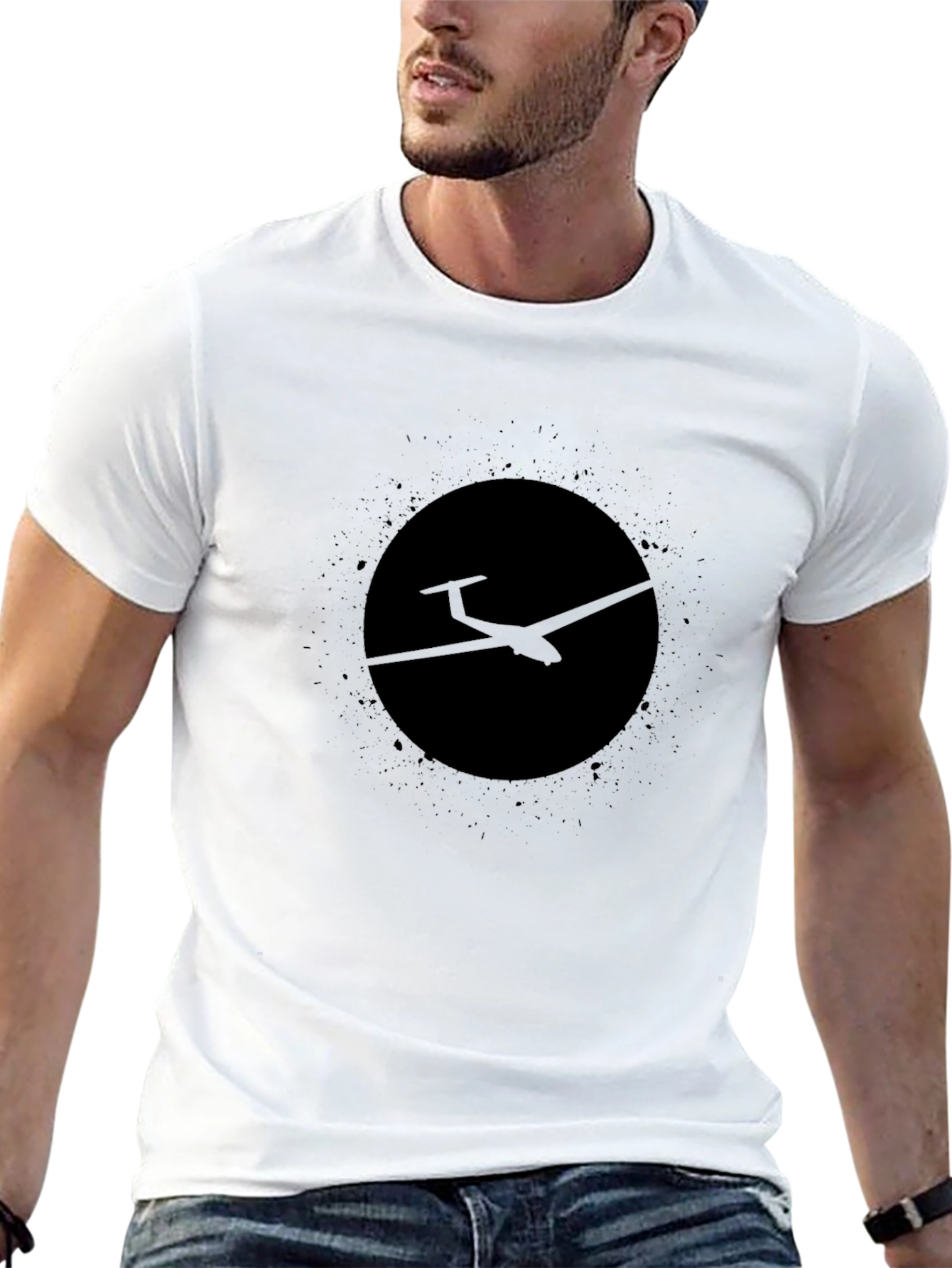 Black Glider Plane T-Shirt