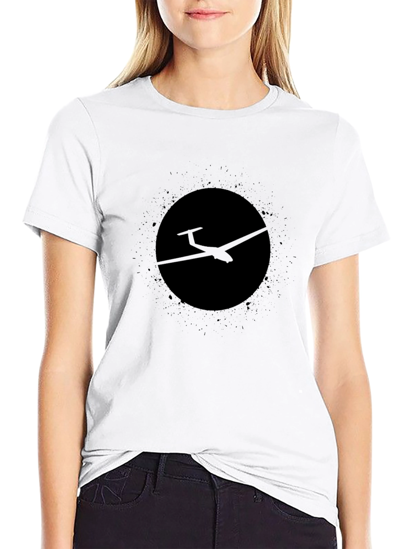 Black Glider Plane T-Shirt