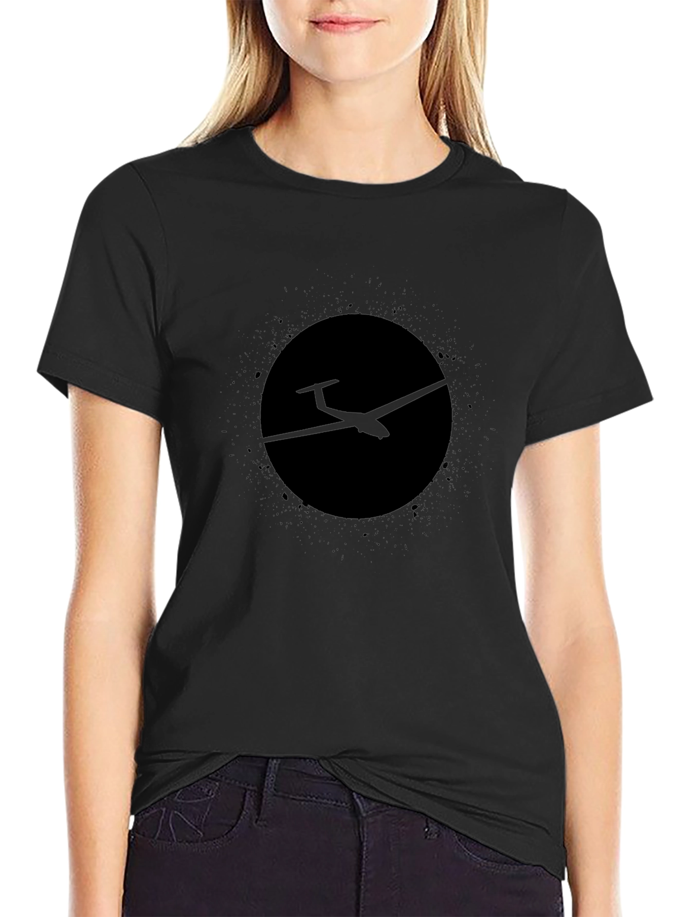 Black Glider Plane T-Shirt