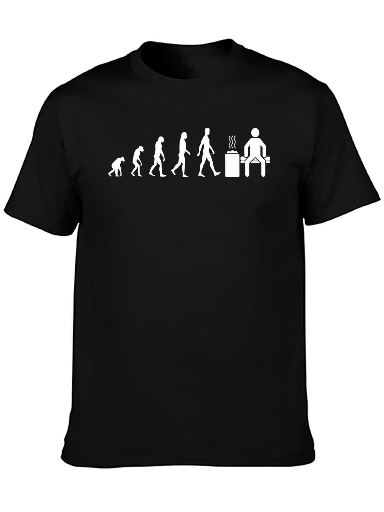 Evolution of Hot Tub Man Black T-Shirt