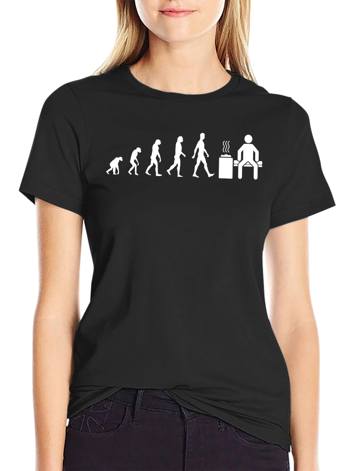 Evolution of Hot Tub Man Black T-Shirt