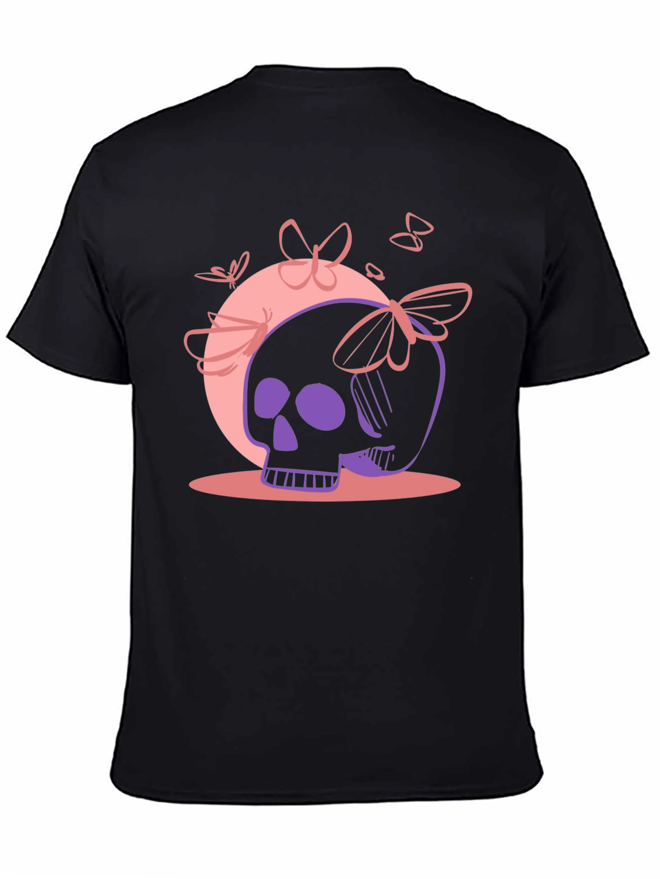 Skull & Butterfly Graphic Tee - Black